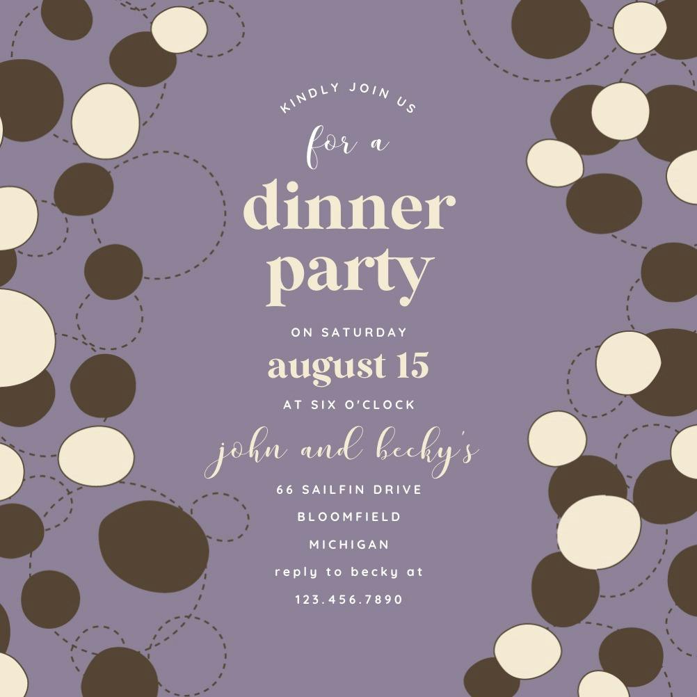 Contemporary cascade - dinner party invitation