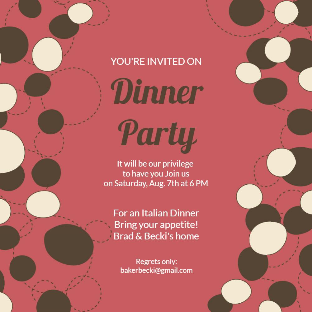 Dinner Party Invitation Template (Free) | Greetings Island