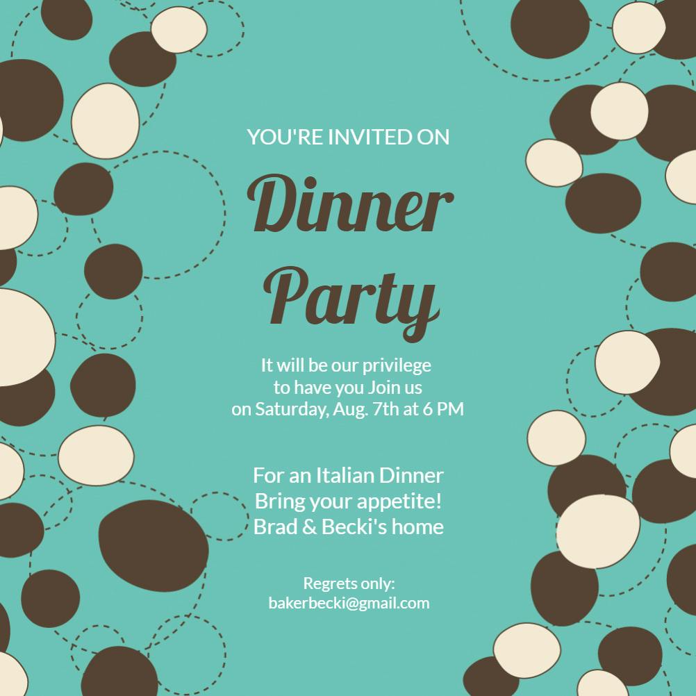 Dinner Party Invitation Template (Free) | Greetings Island