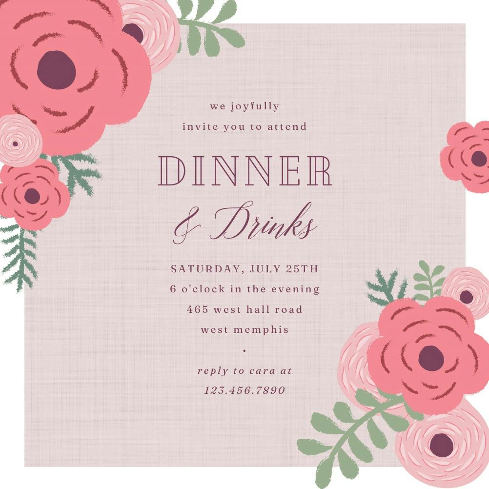 Corner accents - dinner party invitation
