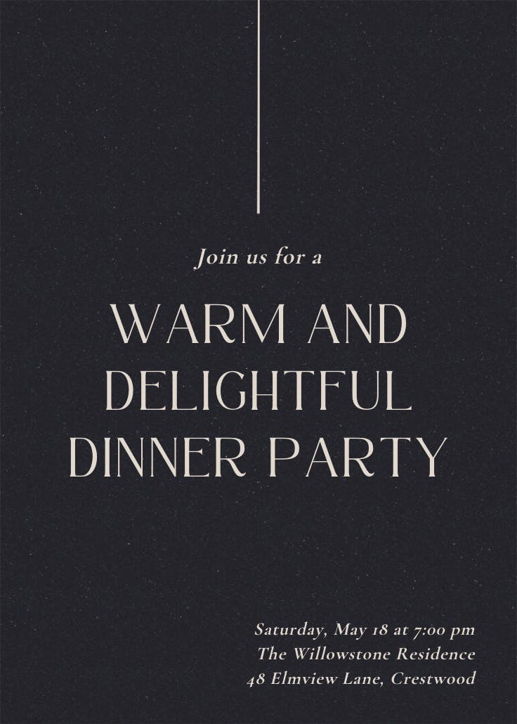 Corporate sleek - dinner party invitation