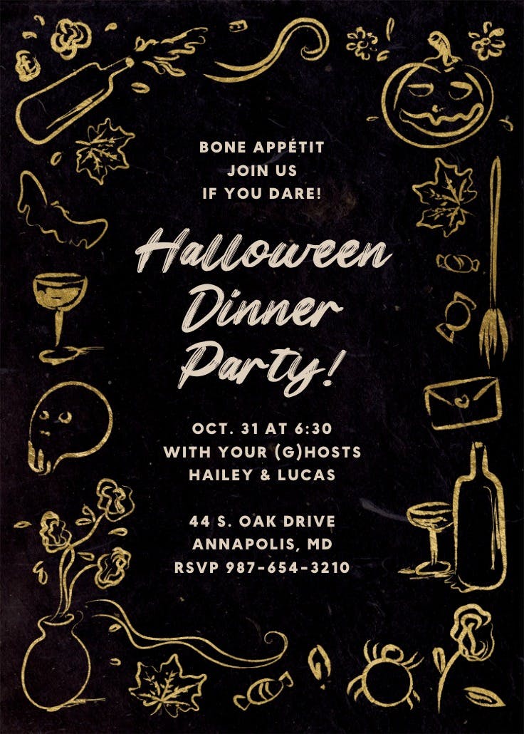 Dare to dine - invitación para fiesta con cena