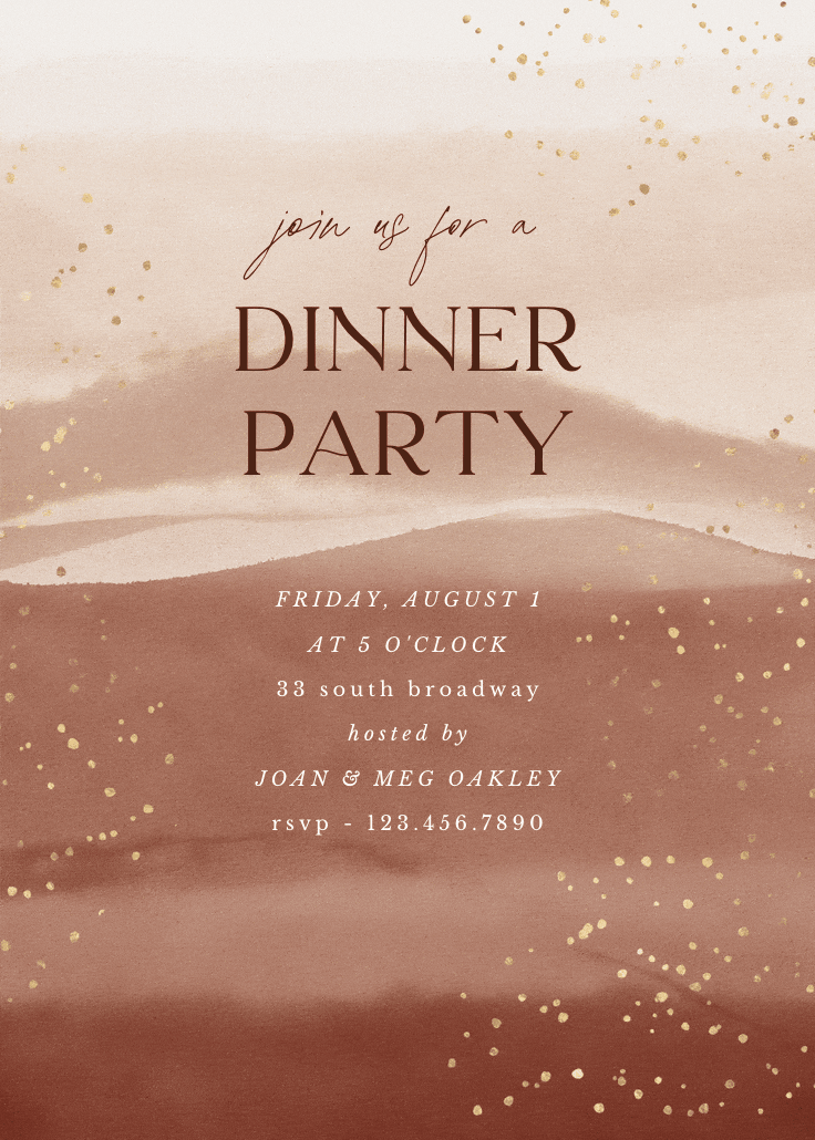 Desert sunset - invitación para fiesta con cena