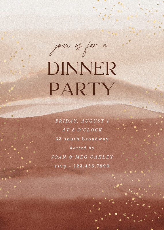 Desert sunset - Dinner Party Invitation Template (Free) | Greetings Island