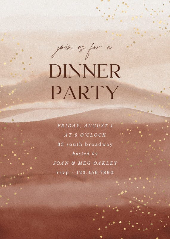 Desert sunset - dinner party invitation