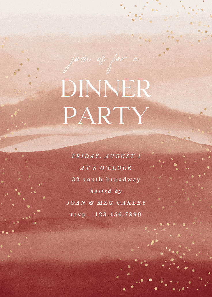 Desert sunset - invitación para fiesta con cena