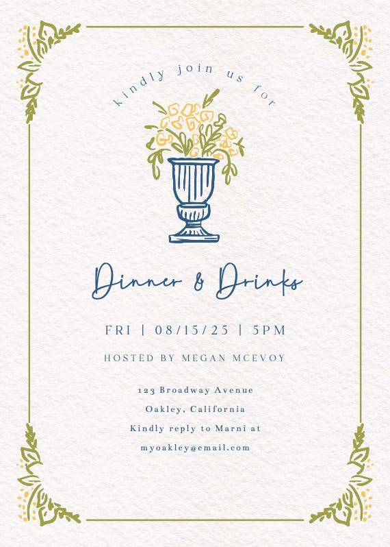 Dinner party invites