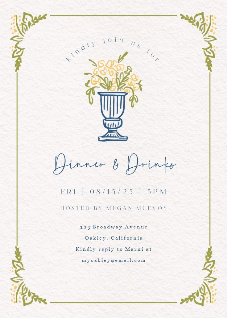 Dine together - invitación para fiesta con cena