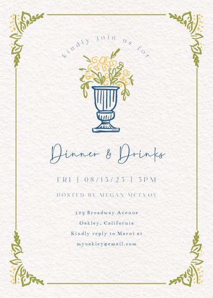 Dine together - dinner party invitation