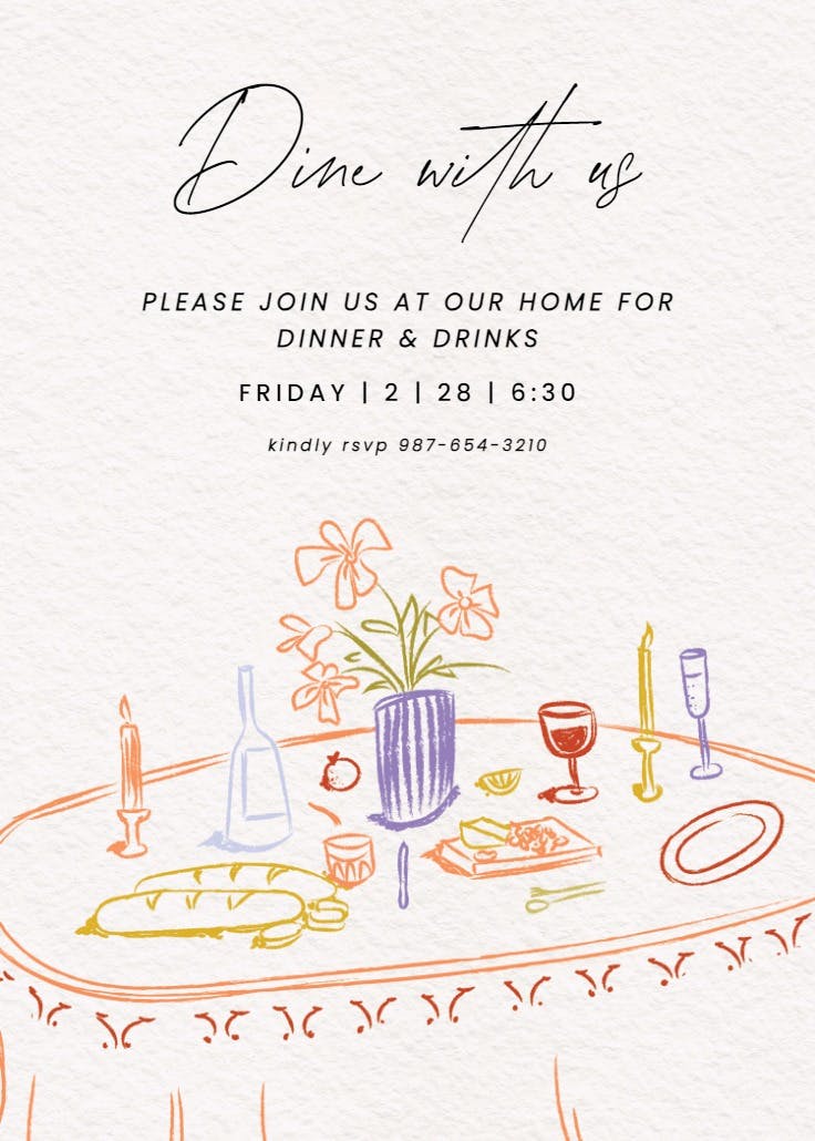 Dine with us - dinner party invitation