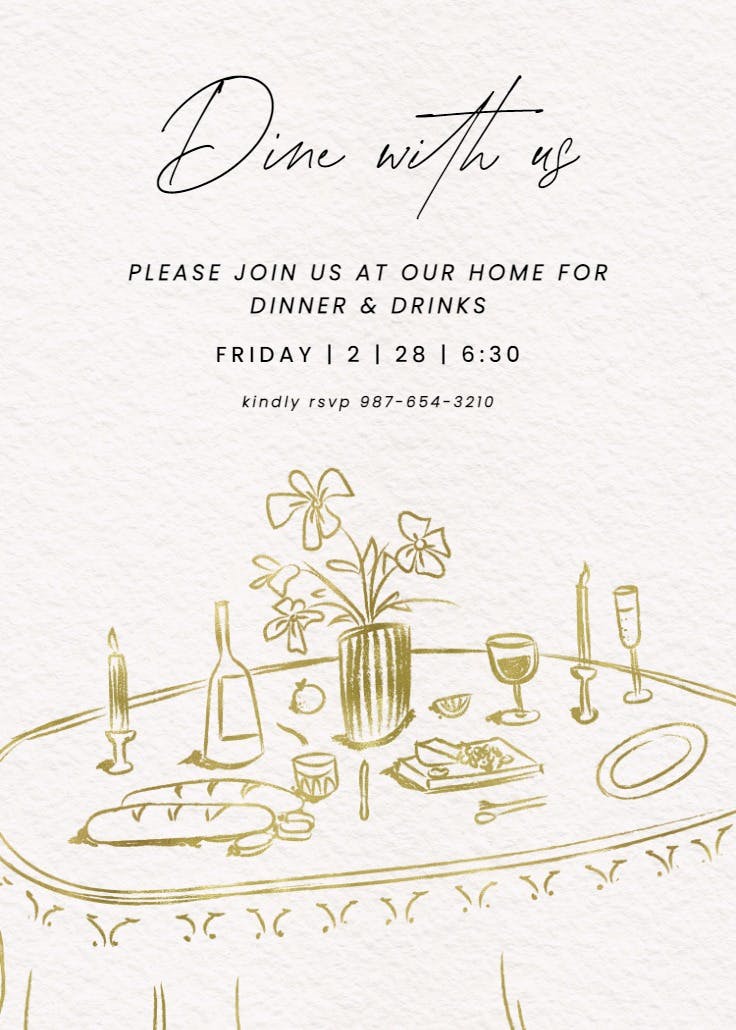 Dine with us - dinner party invitation