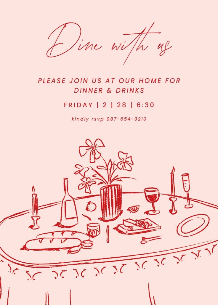 Dine with us - dinner party invitation