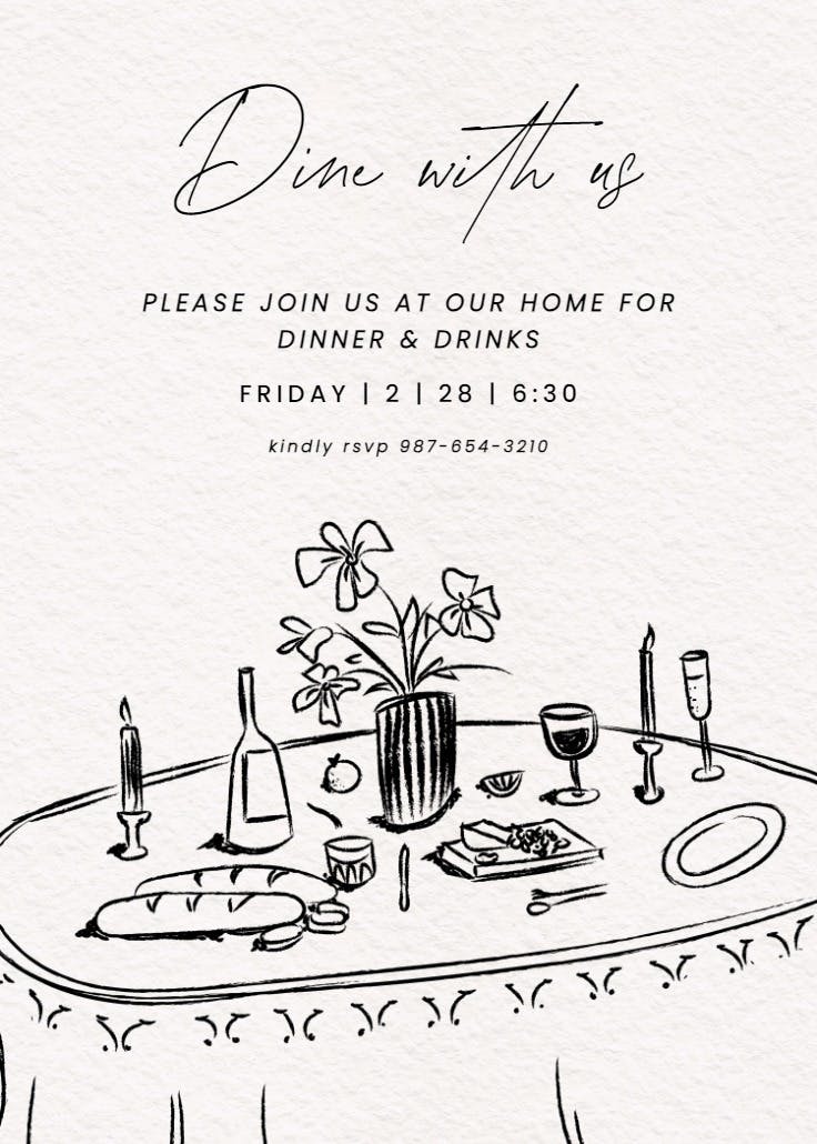 Dine with us - dinner party invitation