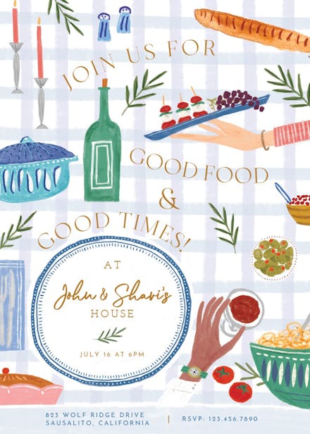 Dinner Party Invitation Templates (Free) | Greetings Island