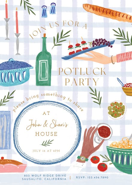 Dinner is served - potluck invitation