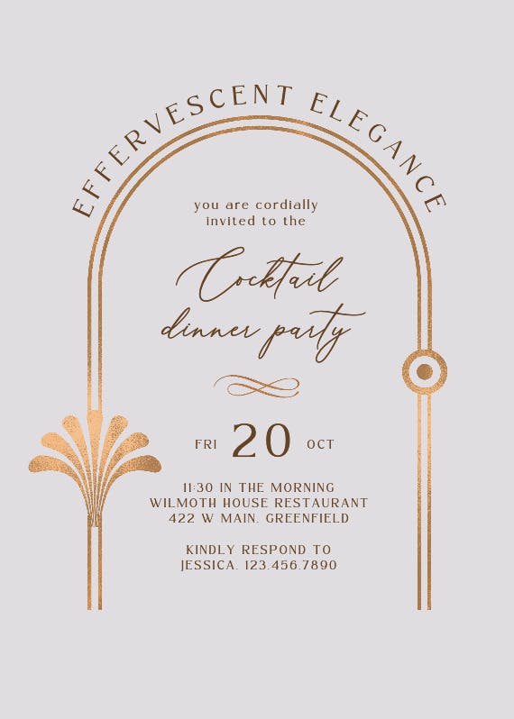 Elegant arc - invitación para fiesta cóctel
