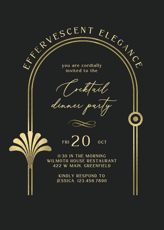 Elegant arc - dinner party invitation