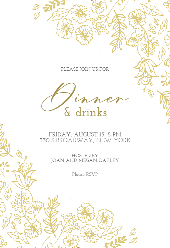 formal dinner party invitation