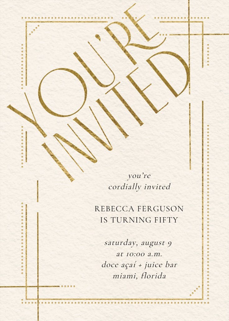 Geometric flow - dinner party invitation