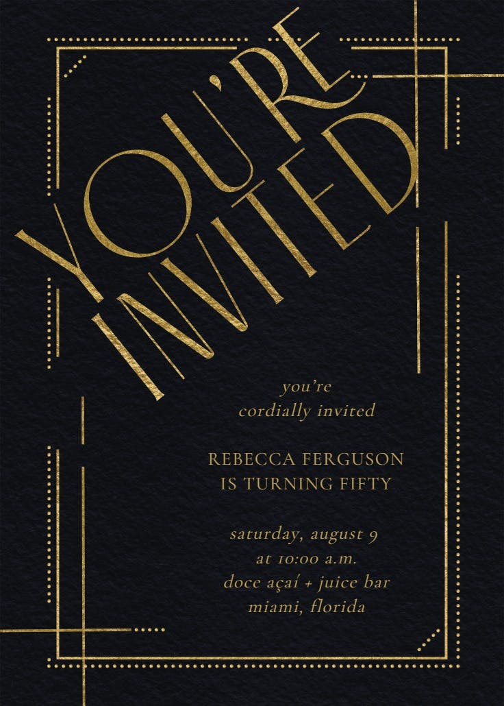 Geometric flow - dinner party invitation