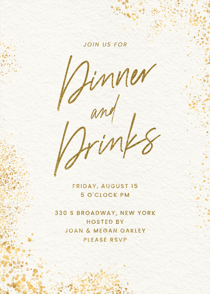 Glitter mist - invitación para fiesta con cena