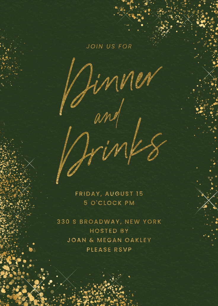 Glitter mist - dinner party invitation