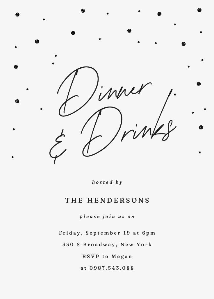 Golden Flakes - Dinner Party Invitation Template (free) 