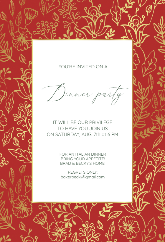 Dinner Party Invitation Templates (Free) | Greetings Island