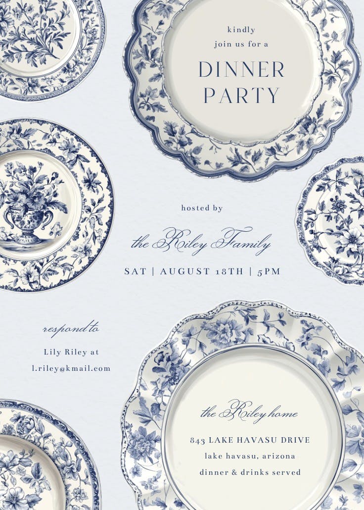 Good china - printable party invitation
