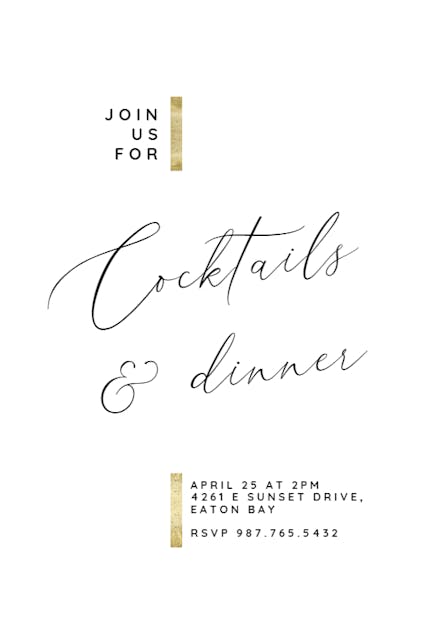 Hints of gold - Dinner Party Invitation