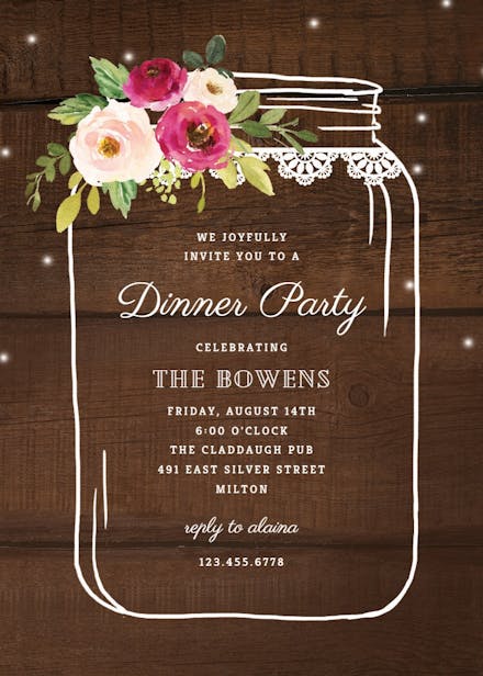 Jar of love - dinner party invitation