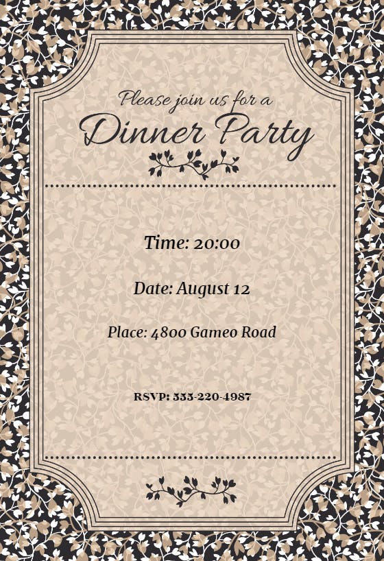 Join us for a dinner party - dinner party invitation
