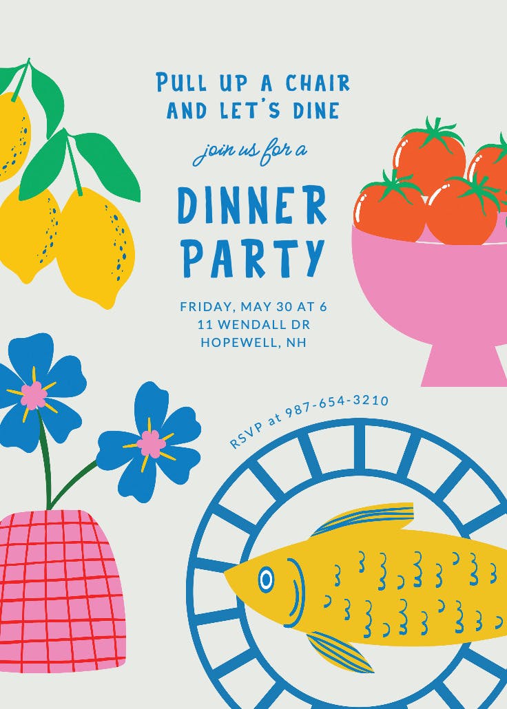Joyful table - dinner party invitation