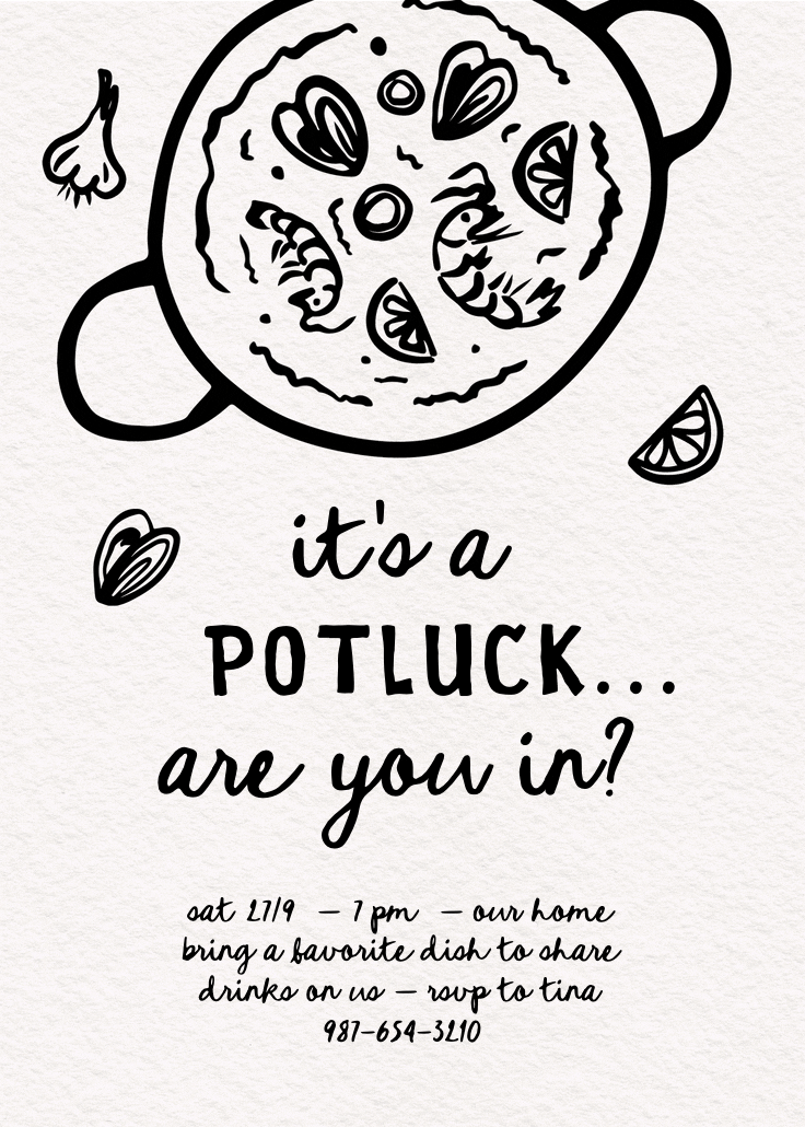 Let's dish it out - potluck invitation