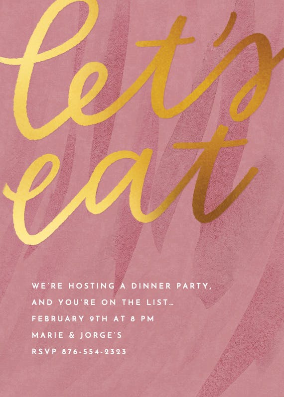 Let's Eat - Dinner Party Invitation Template (Free) | Greetings Island