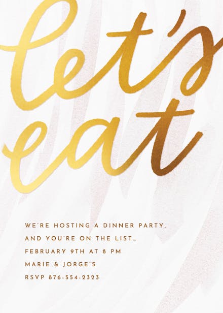 Let's Eat - Dinner Party Invitation Template (Free) | Greetings Island