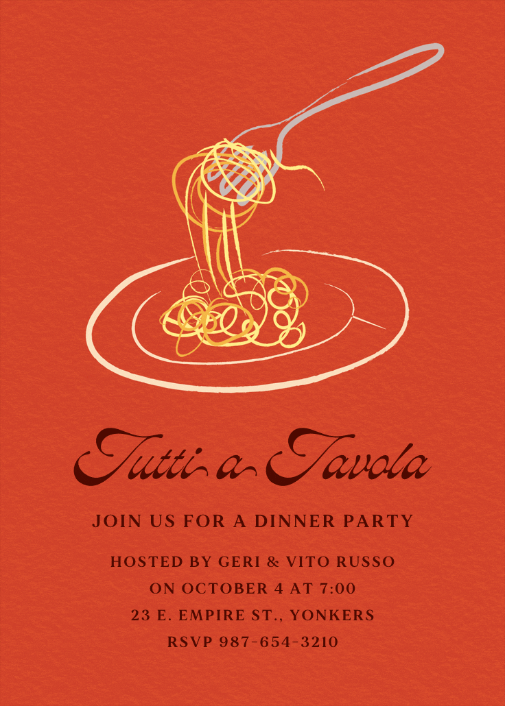 Mangiamo - dinner party invitation