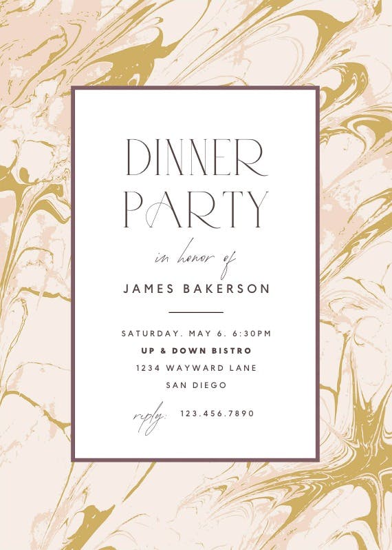 Marble - dinner party invitation