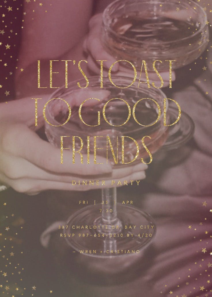 Misty glass - dinner party invitation