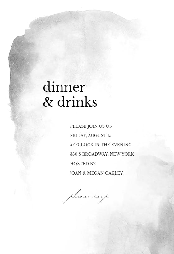 Ocean spread -  invitación para fiesta con cena