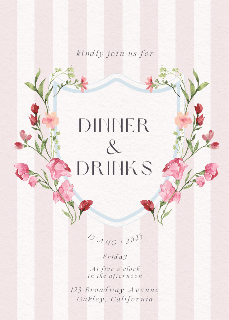 Ornate frame - dinner party invitation