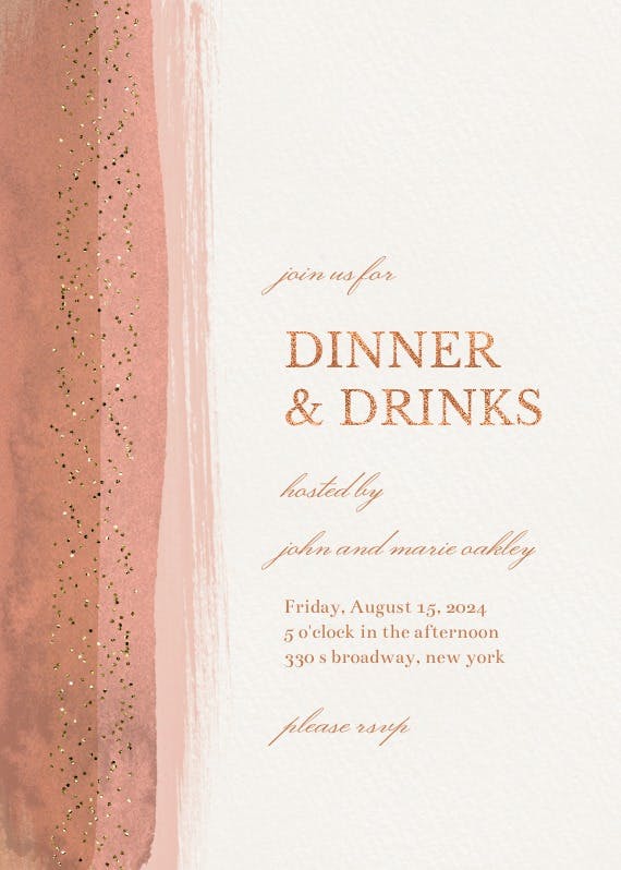 Paint and glitters - Dinner Party Invitation Template | Greetings Island