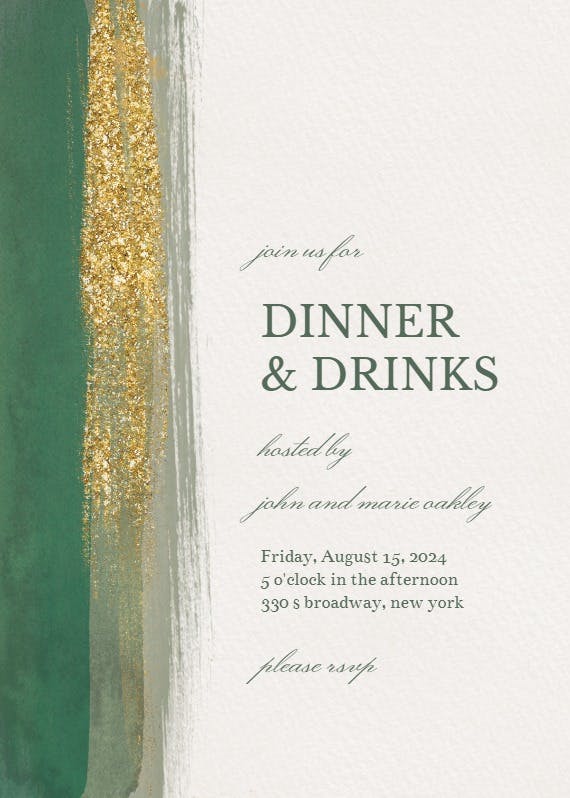 Paint and glitters - dinner party invitation
