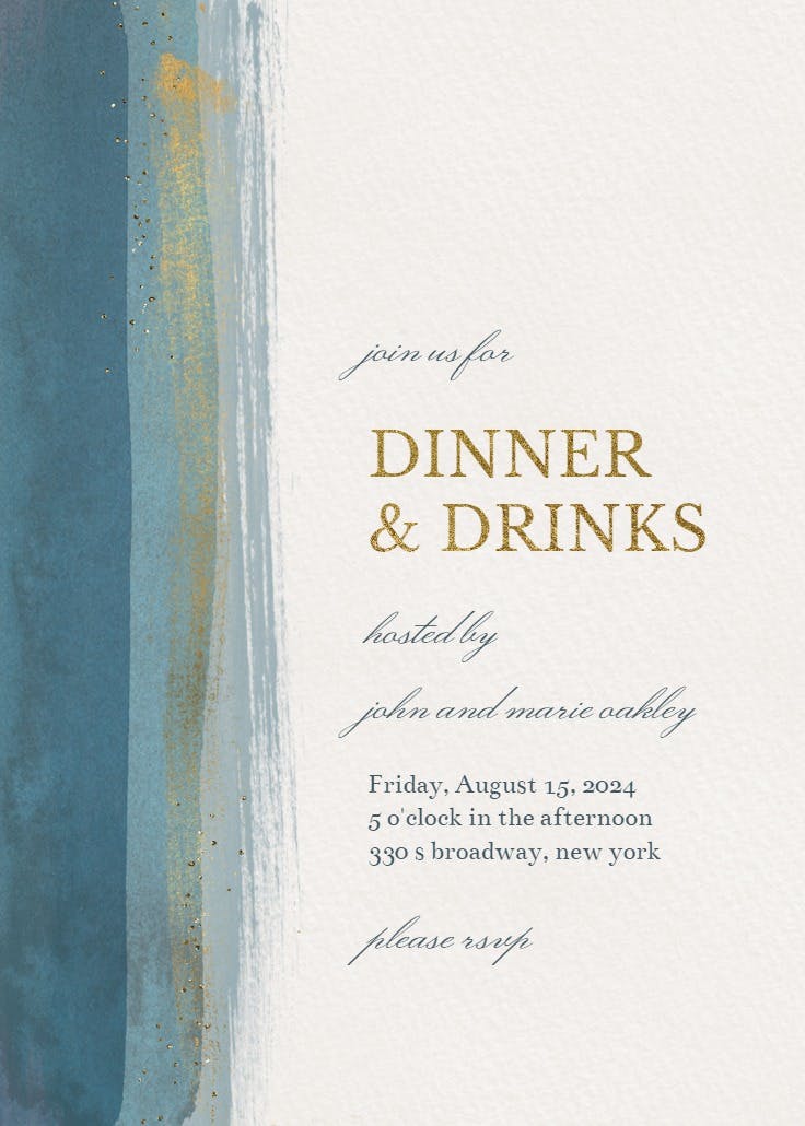 Paint and glitters - dinner party invitation