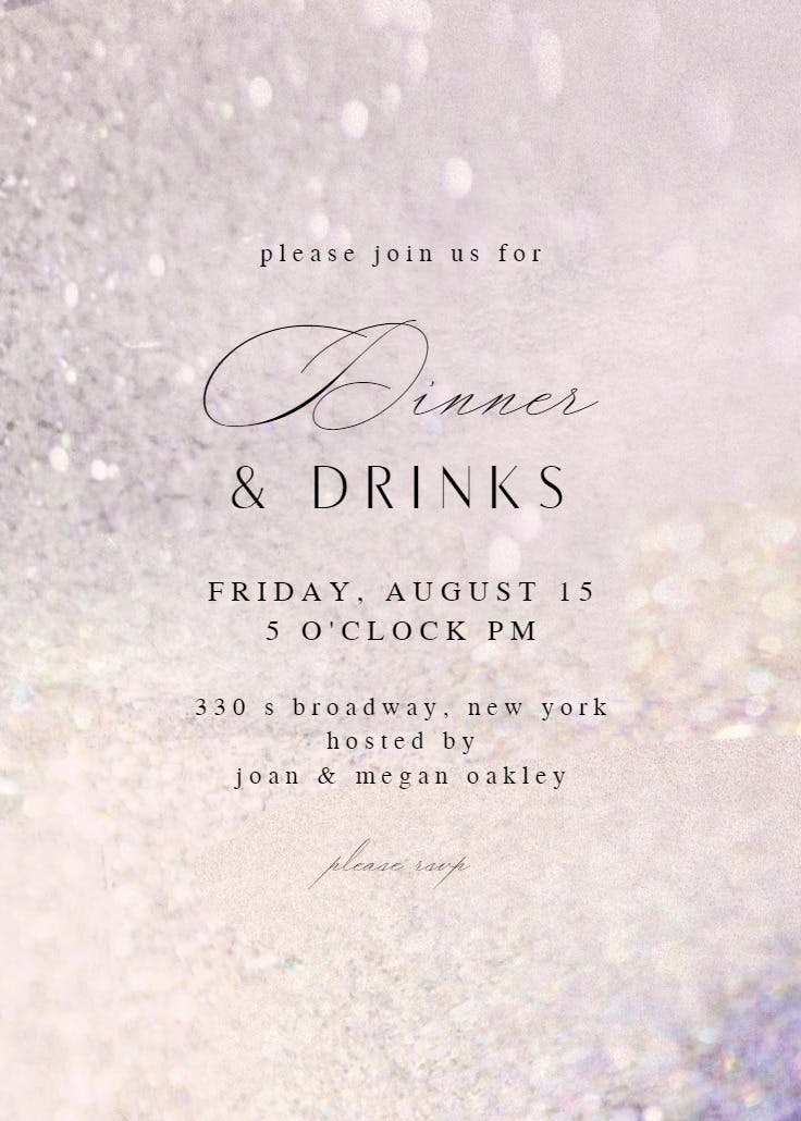 Party shimmer - dinner party invitation