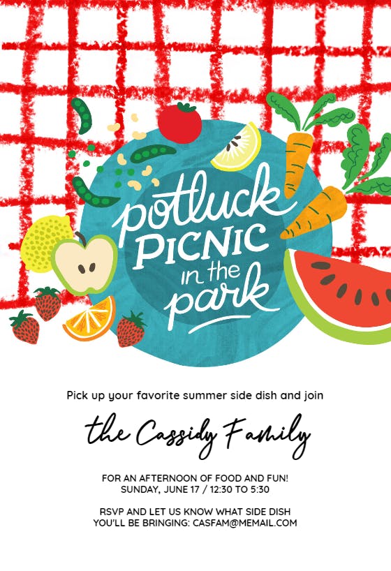 Picnic in the park - brunch & lunch invitation