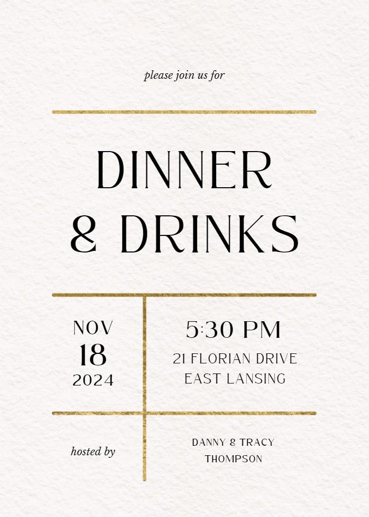 Polished look - dinner party invitation