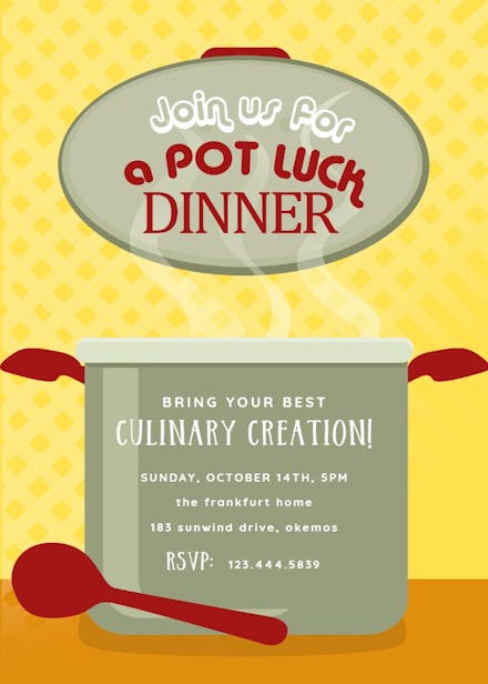Pot luck dinner - potluck invitation