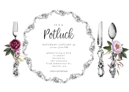 Potluck ware - potluck invitation