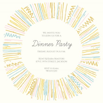 Radial Lines - Invitación Para Fiesta Con Cena